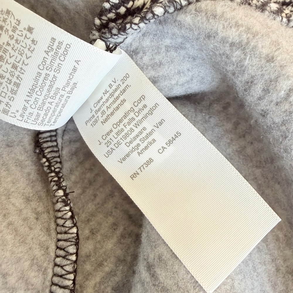 J.Crew Womens‎ Herringbone Funnel Neck Pullover Fleece Lined Sweatshirt Black S - Picture 7 of 7